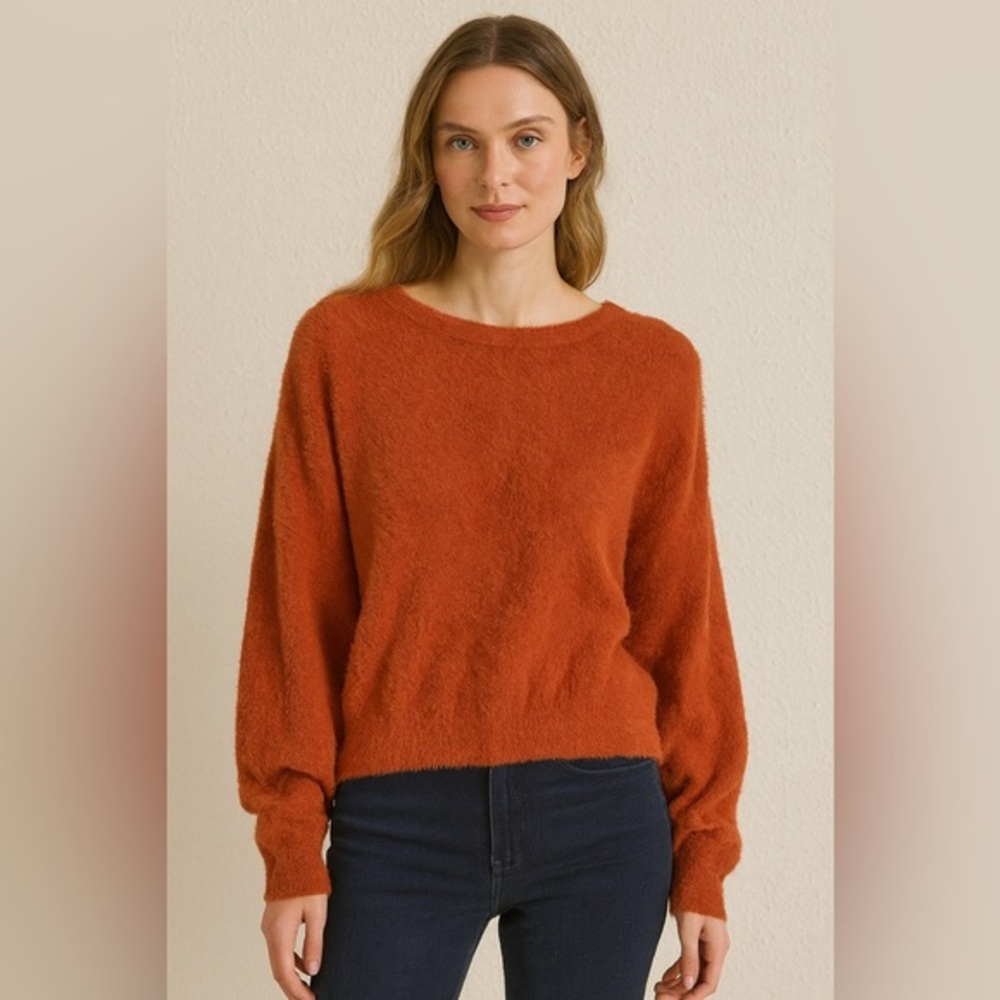 Express Women's Warm Rust Sweater Size M